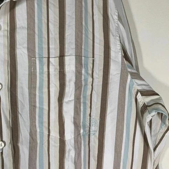Timberland Shirt Men’s XL Multicolor Striped Relaxed Fit Button Down - Picture 3 of 8
